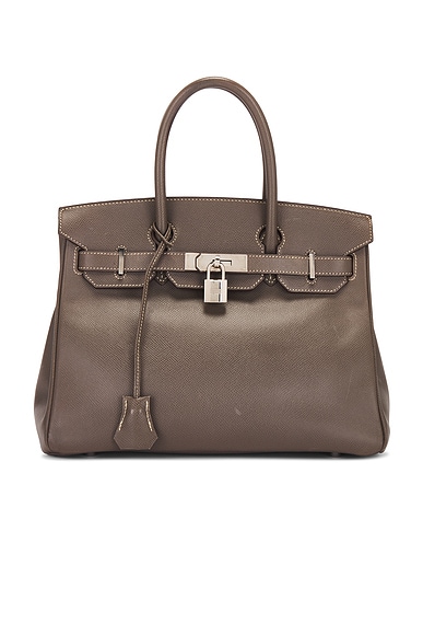 FWRD Renew Hermes Epsom Birkin 30 Handbag in Etain & Bleu Thalassa