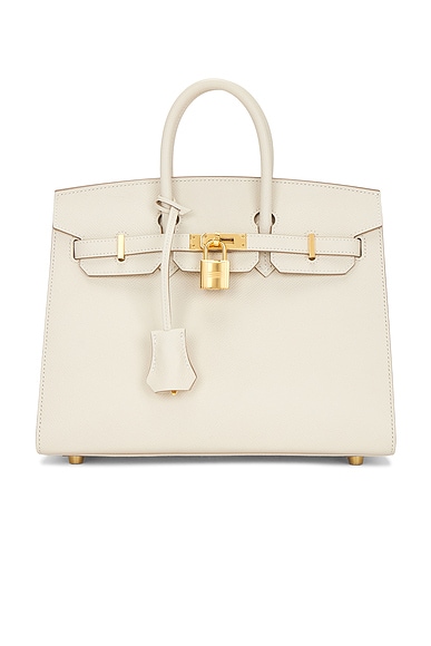 FWRD Renew Hermes Epsom Birkin 25 Handbag in Craie