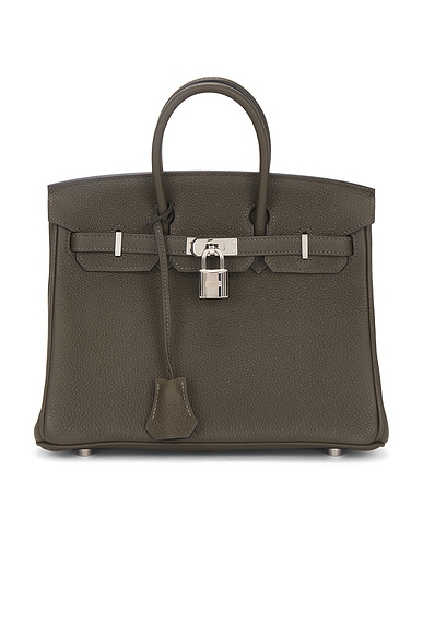 FWRD Renew Hermes Togo Birkin 25 Handbag in Vert Marquis