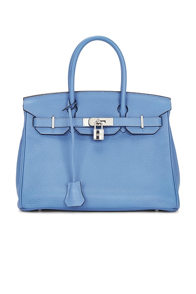 FWRD Renew Hermes Togo Birkin 30 Handbag in Bleu Zellige