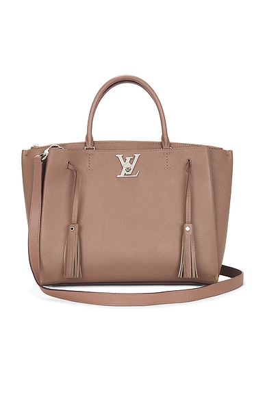 FWRD Renew Louis Vuitton Lockmeto Tote Bag in Beige