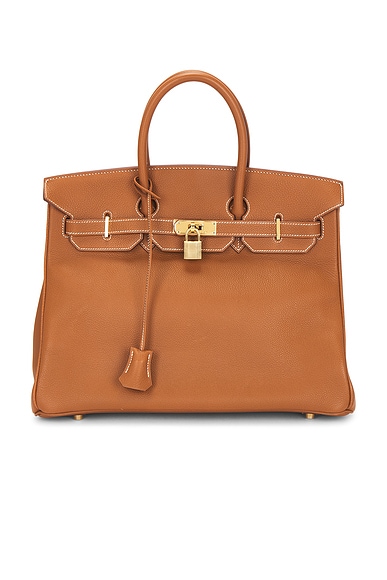 FWRD Renew Hermes Barenia Birkin 35 Handbag in Gold