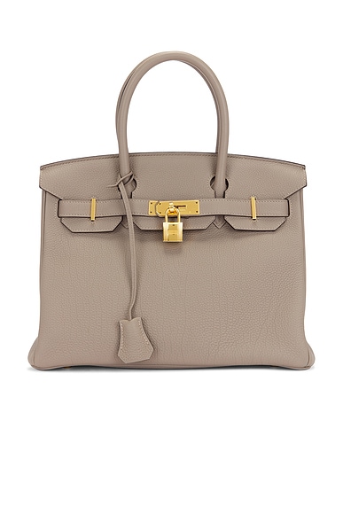 FWRD Renew Hermes Togo Birkin 30 Handbag in Gris Asphalt