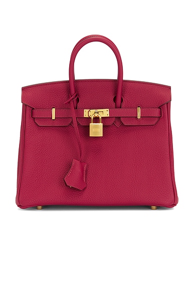 FWRD Renew Hermes Togo Birkin 25 Handbag in Ruby