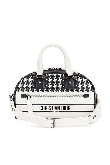FWRD Renew Dior Vibe Zip Bowling Bag in Black & White