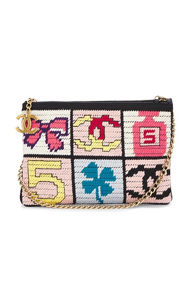 Chanel Precious Symbols Needlepoint Pochette Shoulder Bag