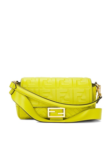 Fendi Embossed FF Baguette Shoulder Bag