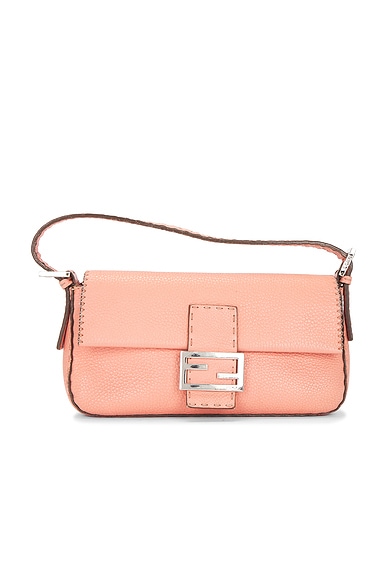 FWRD Renew Fendi Selleria Baguette Shoulder Bag in Pink