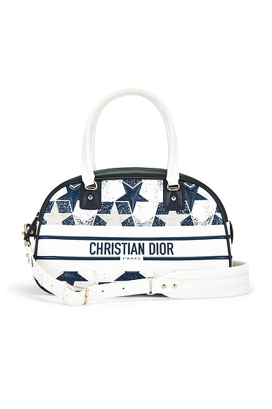 Dior Printed Star Embossed Vibe Zip Bowling Bag