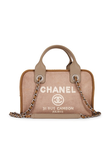 FWRD Renew Chanel Deauville Handbag in Beige