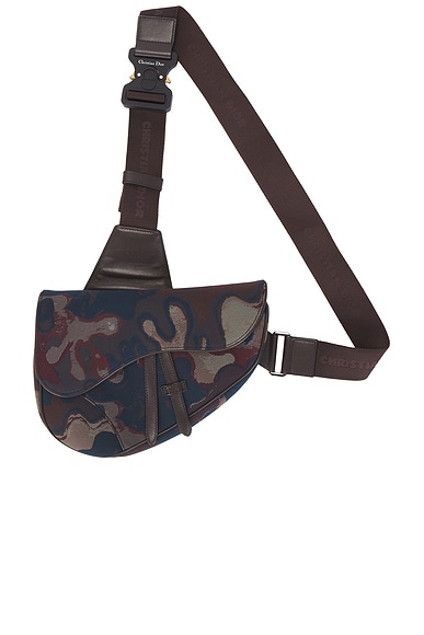 FWRD Renew Dior Camouflage Saddle Bag in Green
