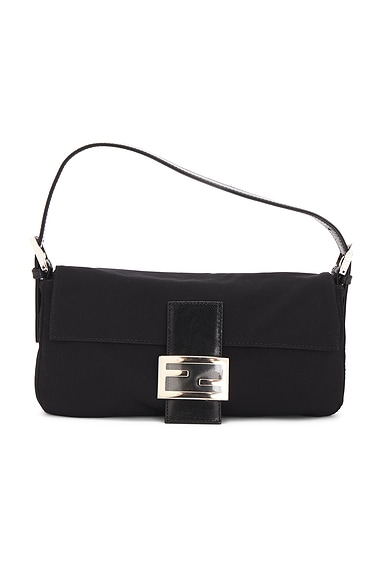 FWRD Renew Fendi Neoprene Baguette Shoulder Bag in Black | FWRD