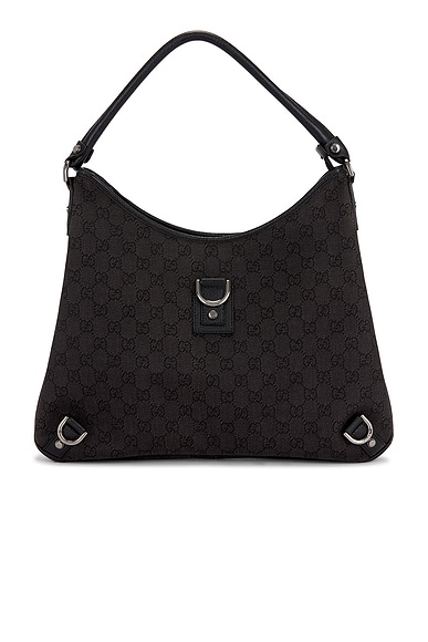 FWRD Renew Gucci Abbey D-Ring Hobo Bag in Black