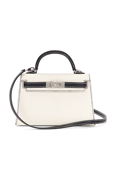 Hermes Chevre Kelly 20 Handbag in Black & Craie