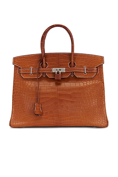 Hermes Fauve Matte Alligator Birkin 35 Handbag