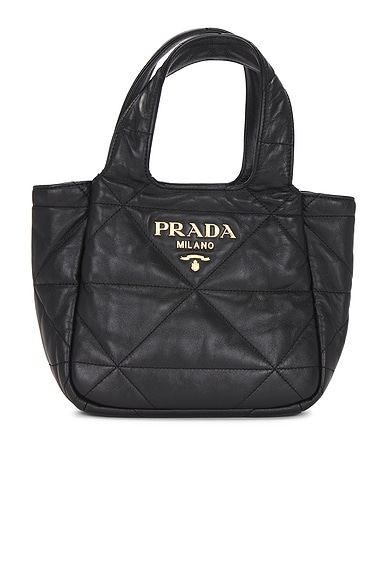 FWRD Renew Prada Nappa Tote Bag in Black