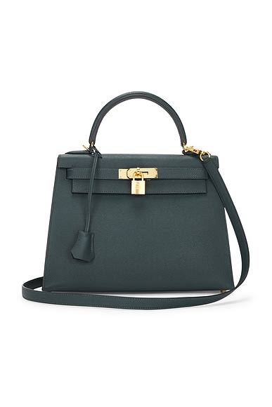 FWRD Renew Hermes Epsom Kelly 28 Handbag in Cypress