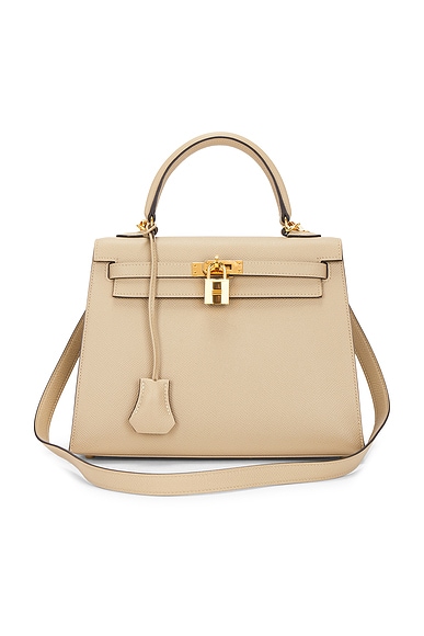 FWRD Renew Hermes Epsom Kelly 25 Handbag in Trench