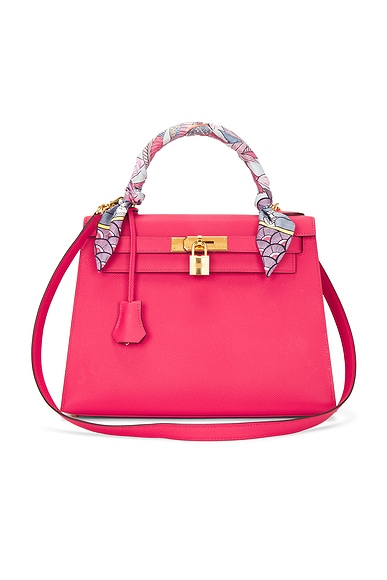 FWRD Renew Hermes Epsom Kelly 28 Handbag in Rose Extreme