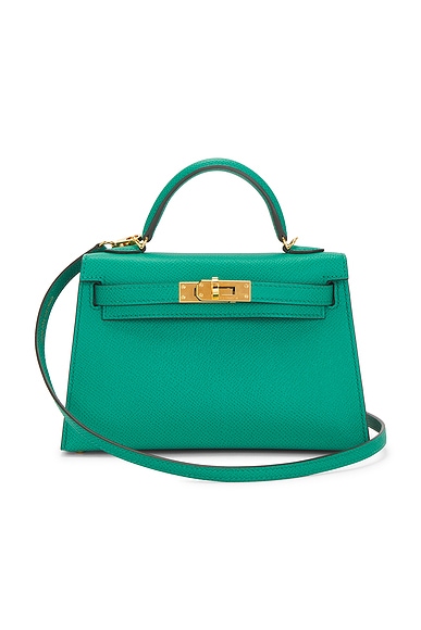 FWRD Renew Hermes Veau Epsom Kelly 20 Handbag in Vert Verone