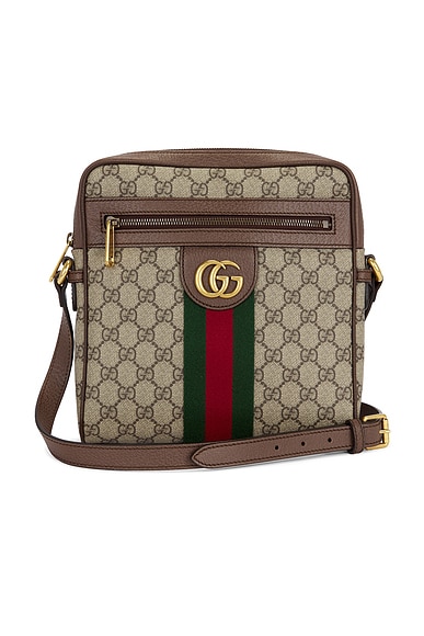 FWRD Renew Gucci Ophidia Flat Messenger Bag in Beige