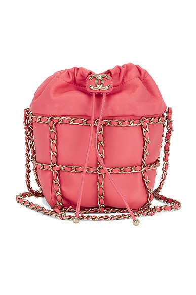 Chanel Lambskin Chain Cage Bucket Bag