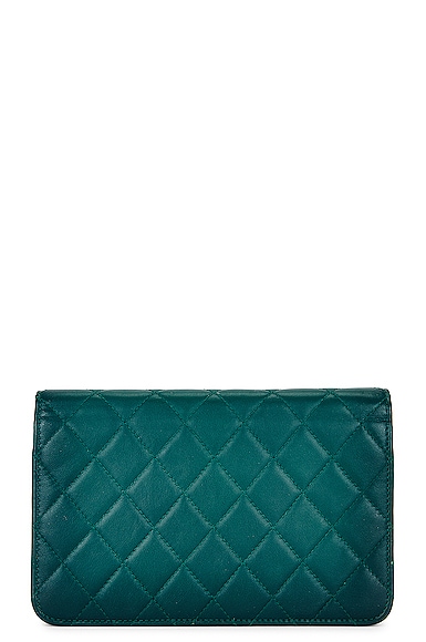 CHANEL Pre-owned Wallet On Chain Lambskin Shoulder Bag In Green