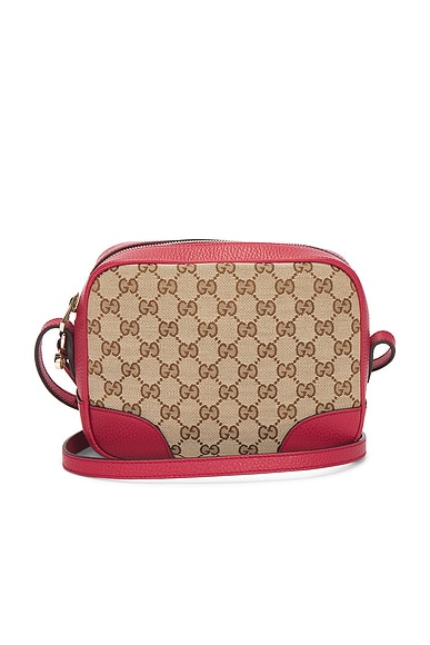 FWRD Renew Gucci Mini Bree Messenger Bag in Beige