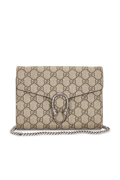 FWRD Renew Gucci Dionysus Wallet On Chain in Beige