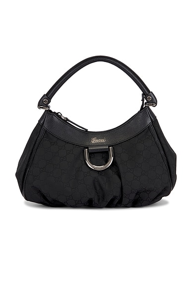 FWRD Renew Gucci Abbey D-Ring Hobo Bag in Black
