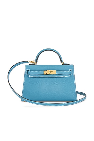 FWRD Renew Hermes Kelly 20 Handbag in Bleu Jean
