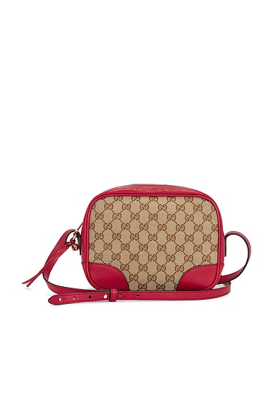 FWRD Renew Gucci Mini Bree Messenger Bag in Beige