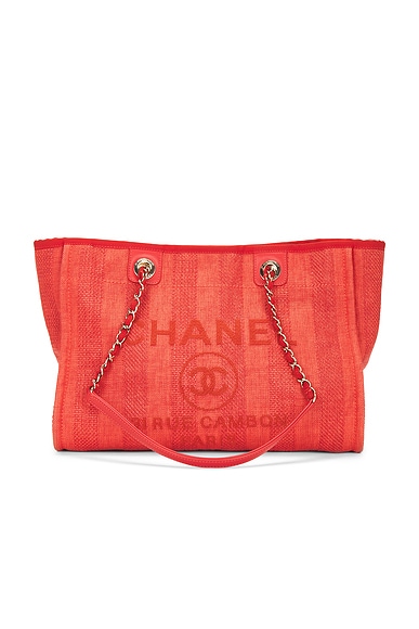 FWRD Renew Chanel Deauville GM Tote Bag in Red