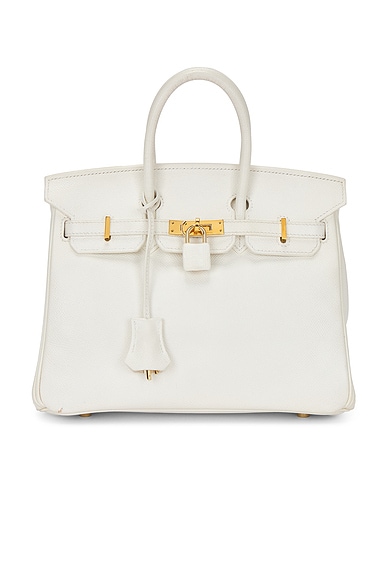 FWRD Renew Hermes Epsom Birkin 25 Handbag in White