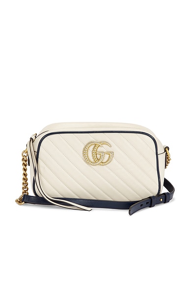 FWRD Renew Gucci GG Marmont Shoulder Bag in White