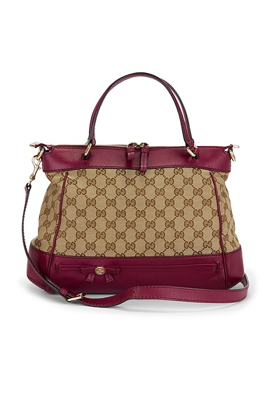 FWRD Renew Gucci Mayfair Tote Bag in Beige