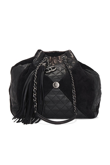 FWRD Renew Chanel Paris-Dallas Tote Bag in Black