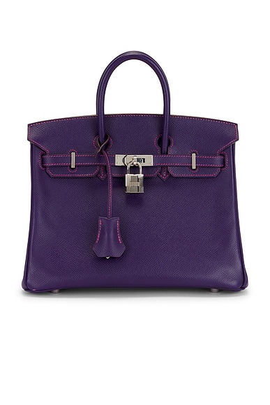 FWRD Renew Hermes Epsom Birkin 25 Handbag in Bleu Iris
