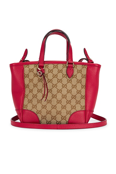 FWRD Renew Gucci Bree D-Ring Tote Bag in Beige