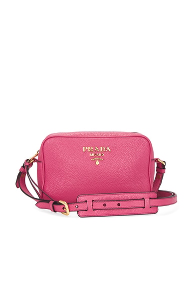 FWRD Renew Prada Vitello Daino Camera Bag in Pink