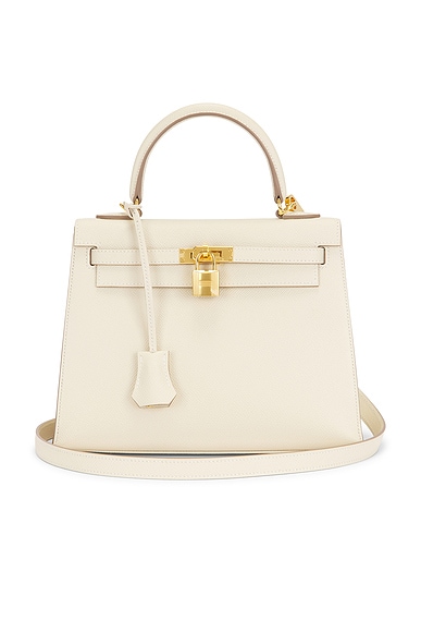 FWRD Renew Hermes Epsom Kelly 25 Handbag in Craie