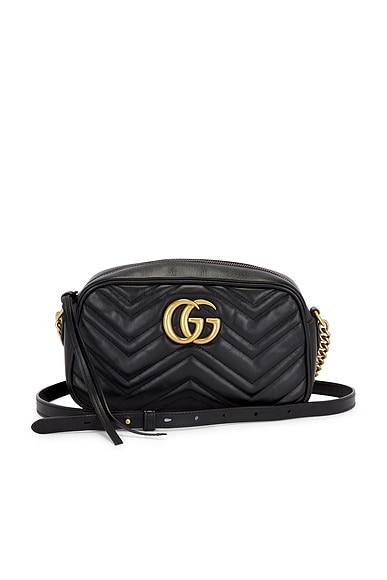 FWRD Renew Gucci GG Marmont Shoulder Bag in Black
