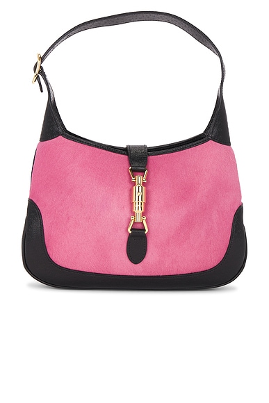FWRD Renew Gucci Calf Hair Mini Jackie 1961 Hobo Bag in Pink