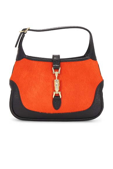FWRD Renew Gucci Calf Hair Mini Jackie 1961 Hobo Bag in Red
