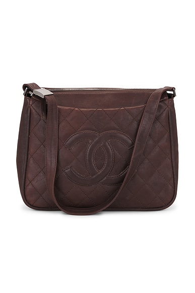 FWRD Renew Chanel Vintage Shoulder Bag in Brown
