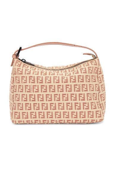 FWRD Renew Fendi Zucchino Vanity Handbag in Beige