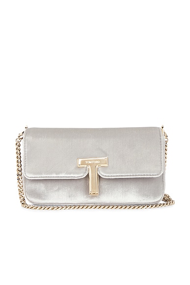 FWRD Renew TOM FORD Wallis Velvet Mini Bag in Silver