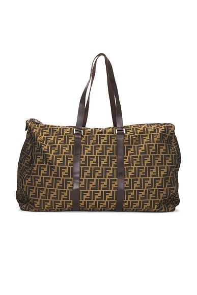 FWRD Renew Fendi Zucca Weekend Bag in Brown