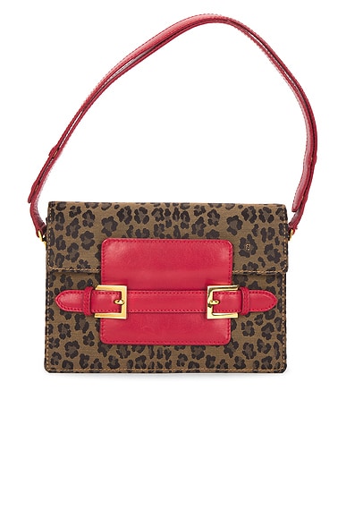 FWRD Renew Fendi Leopard Shoulder Bag in Brown