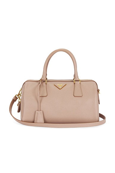 FWRD Renew Prada Saffiano Bowler Bag in Pink